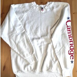 Vintage‎ Fruit of the Loom Cambridge White Crewneck Sweatshirt USA Made XL